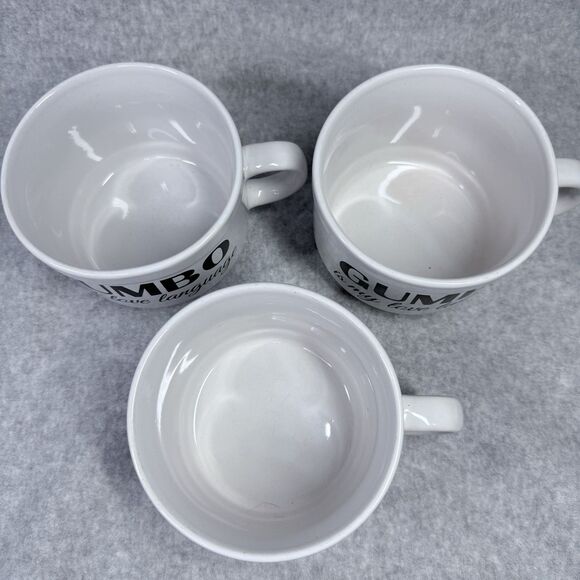 Gumbo Is My Love Language Bowls With Handle White Set of 3 Sur La Table EUC 4.5" - Picture 2 of 6